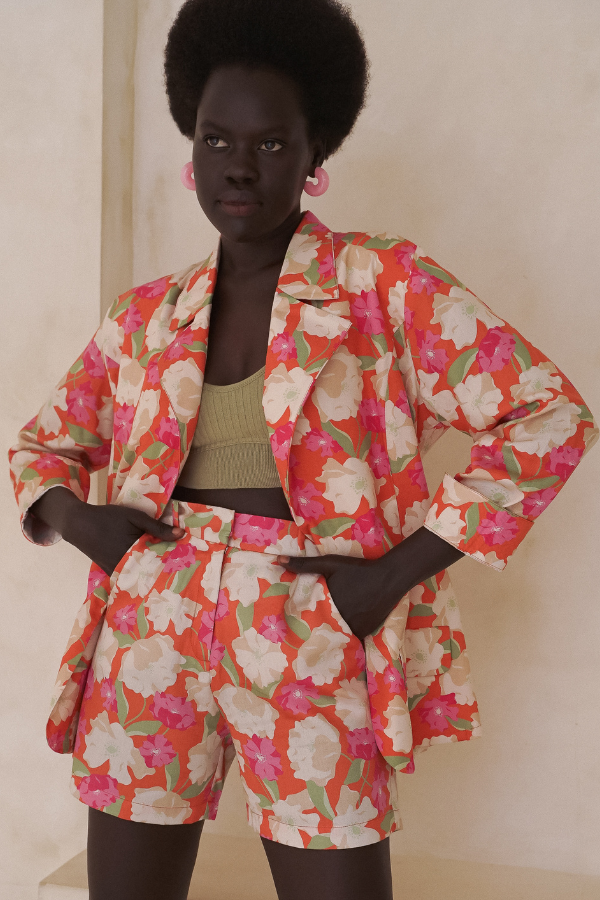 Orange Floral Nara Jacket