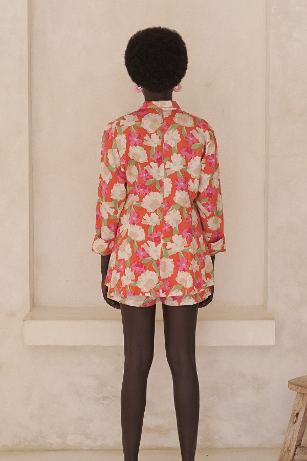 Orange Floral Nara Jacket