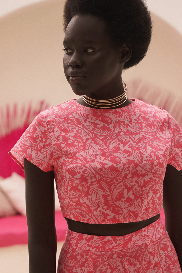 Pink Arabesque Rumi Crop Top
