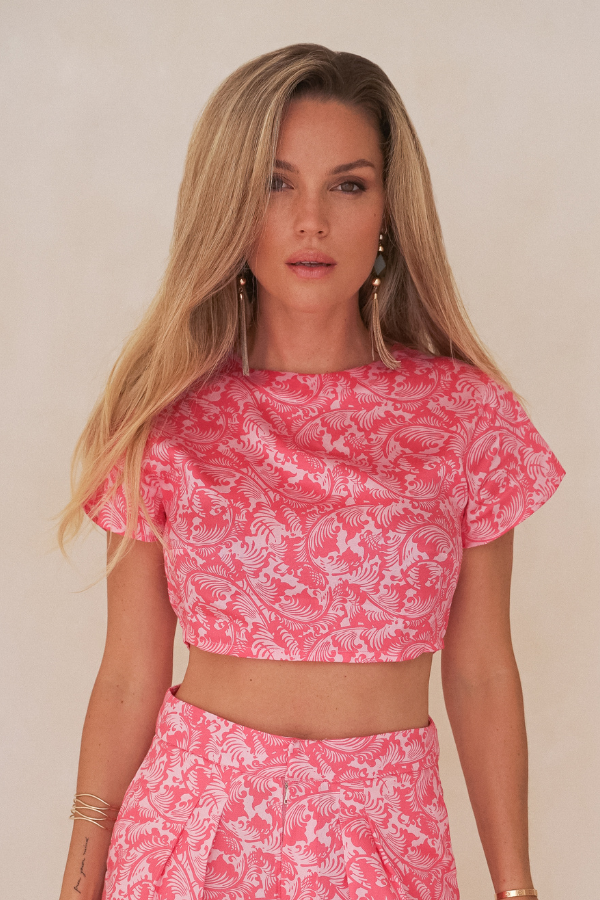Pink Arabesque Rumi Crop Top