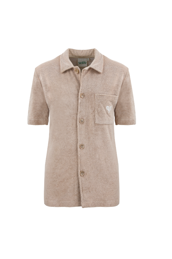 Towel Boy Cabana Shirt in Sand