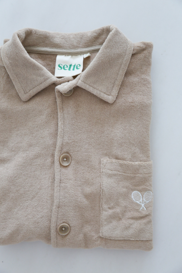 Towel Boy Cabana Shirt in Sand