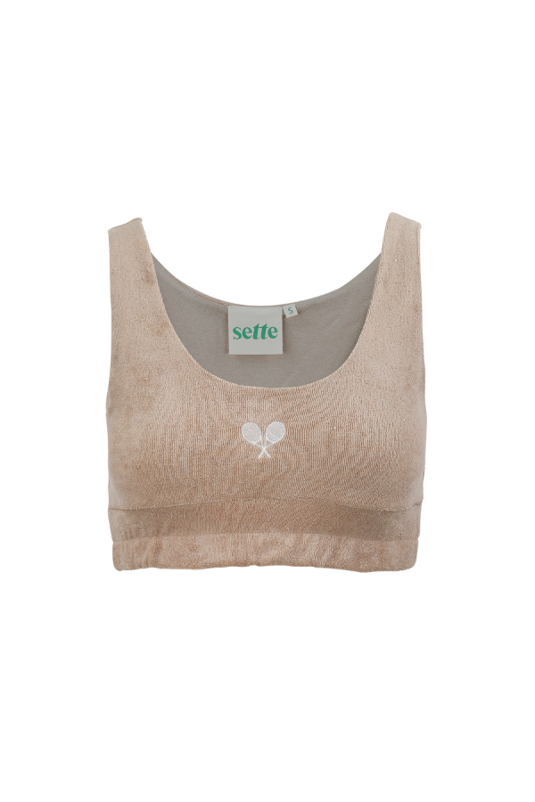 Towel Boy Bra Top in Sand