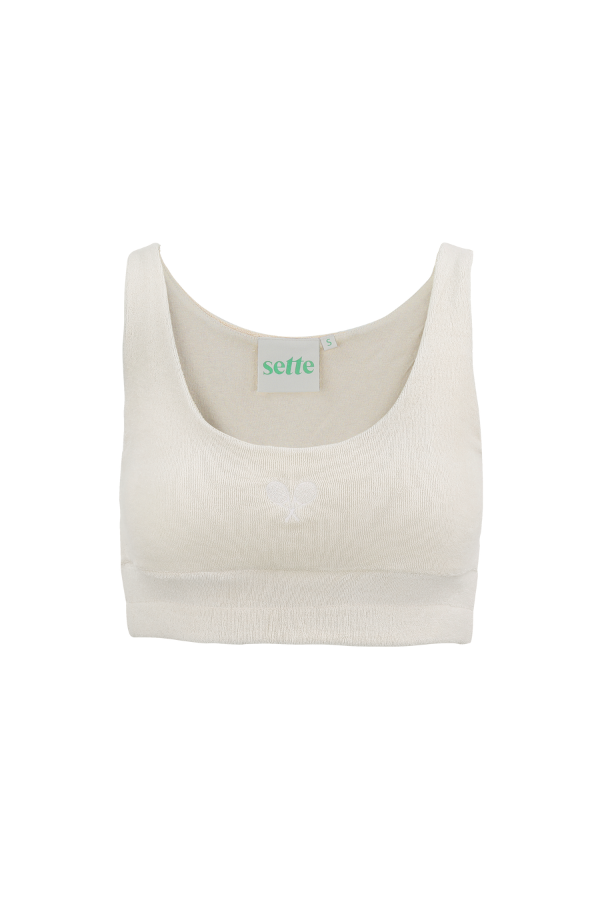 Towel Boy Bra Top in White