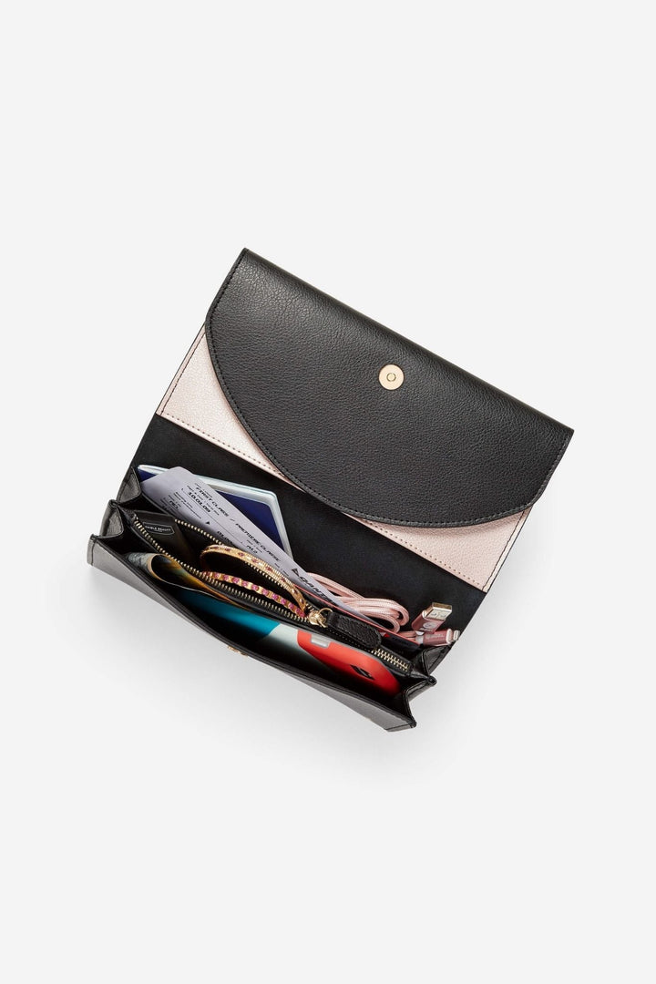 Travel Wallet, Chain + Charm Set In Nightfall Black