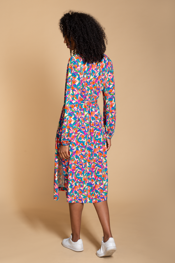 Acacia Shirt Dress in Graphic Pink Floral