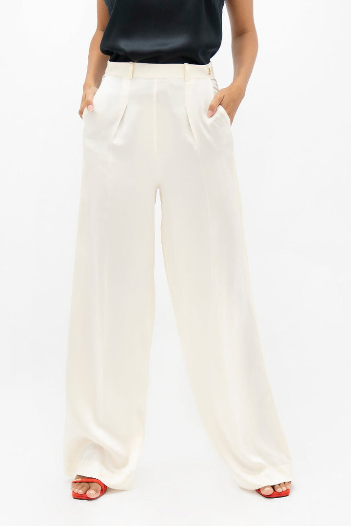 Branson BKG Wide Leg Pants In Pearl