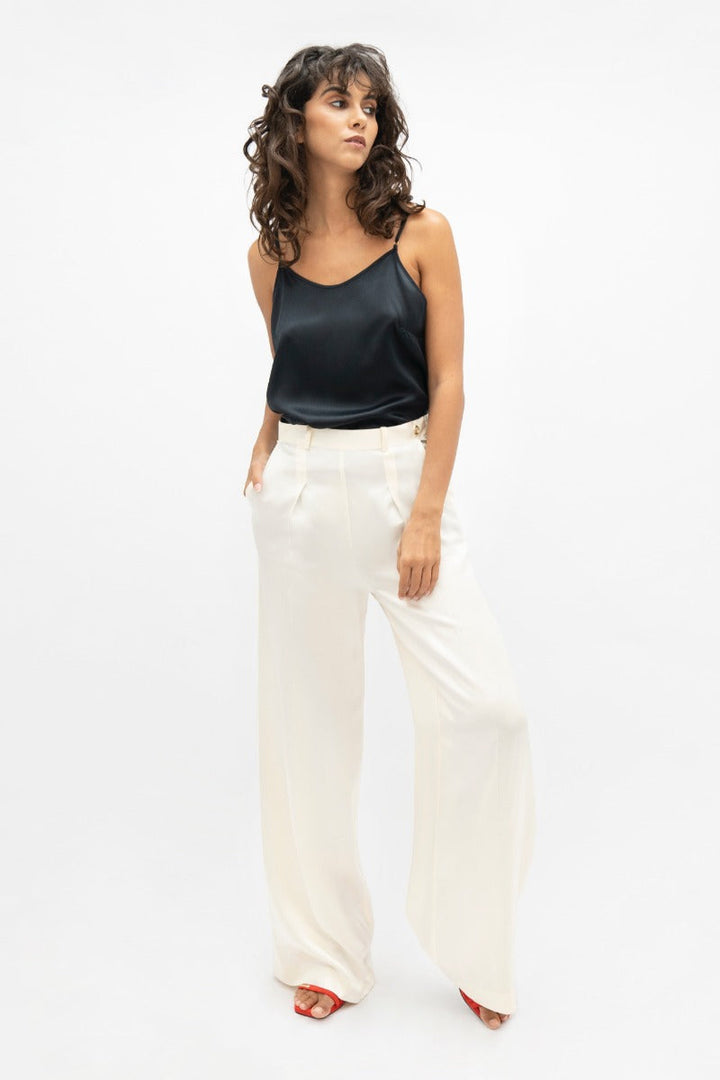 Branson BKG Wide Leg Pants In Pearl