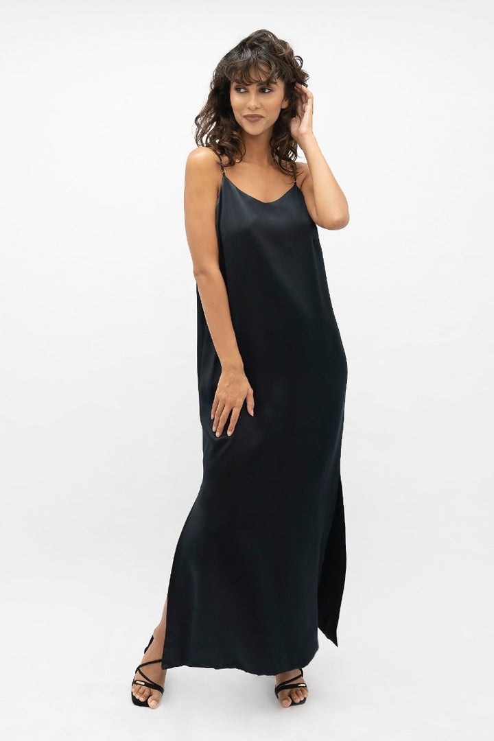 Calabar CBQ Slip Dress In Black
