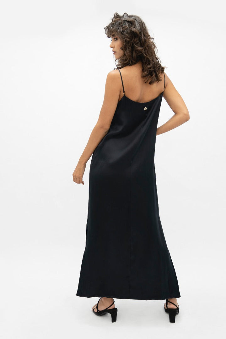 Calabar CBQ Slip Dress In Black