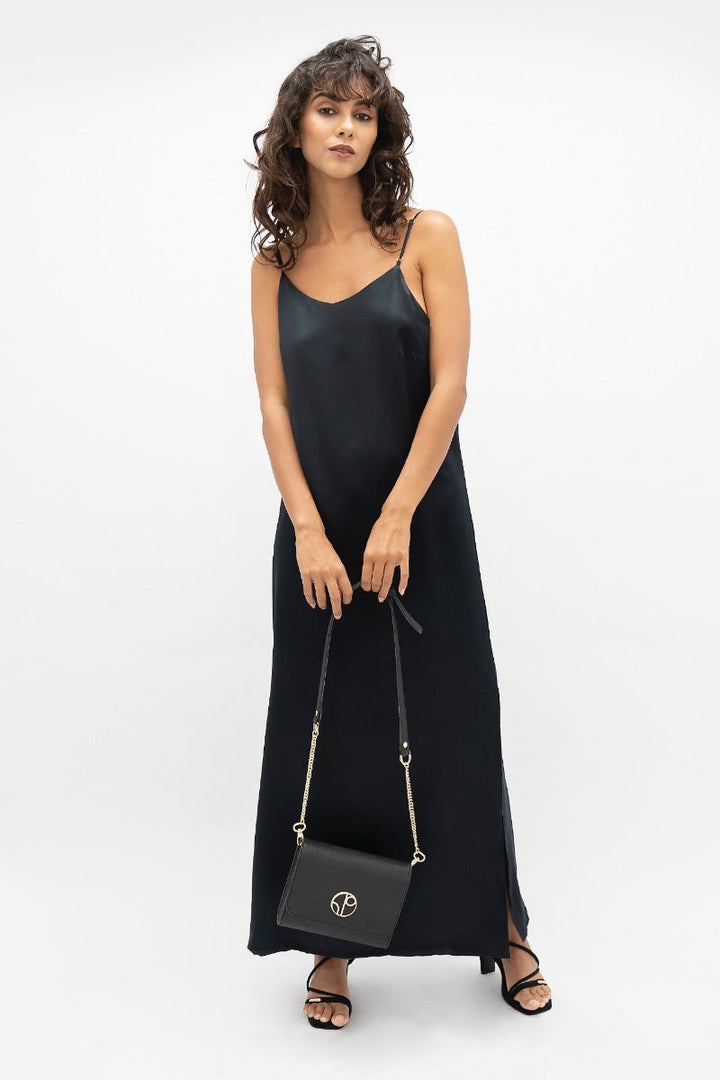 Calabar CBQ Slip Dress In Black