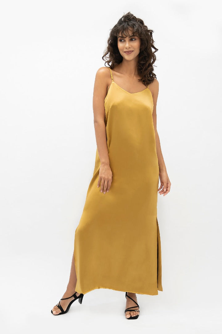 Calabar CBQ Slip Dress In Mimosa