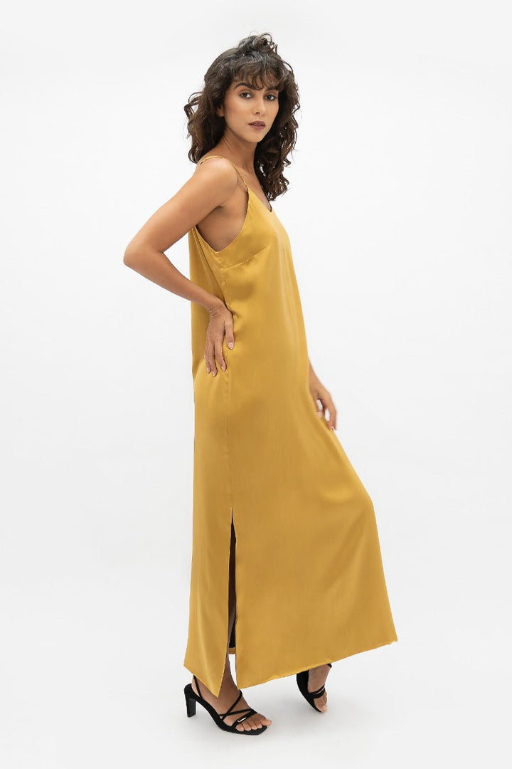 Calabar CBQ Slip Dress In Mimosa