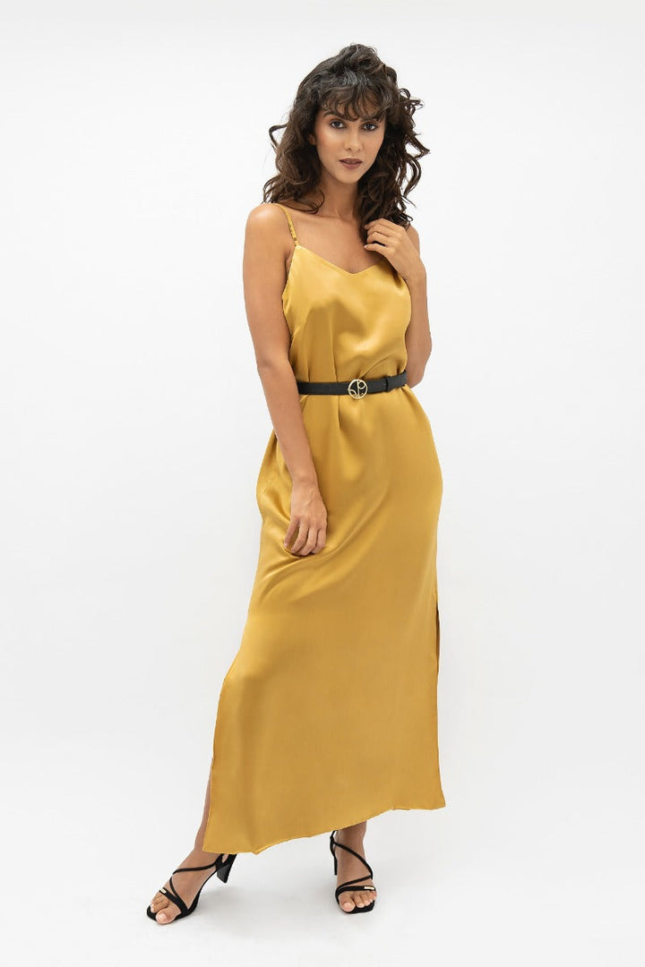 Calabar CBQ Slip Dress In Mimosa