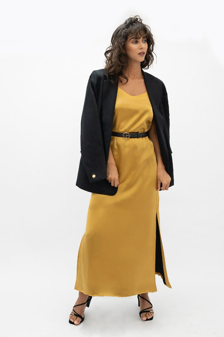 Calabar CBQ Slip Dress In Mimosa