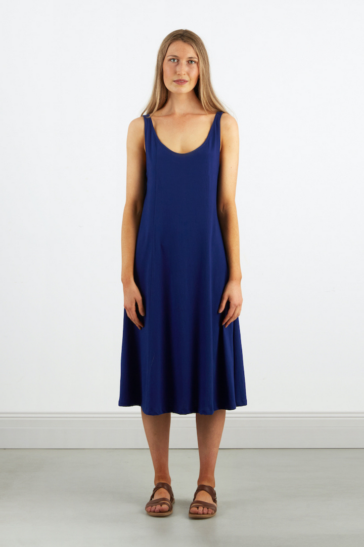 Dorsu Scoop Neck Tank Dress in Sapphire, available on ZERRIN