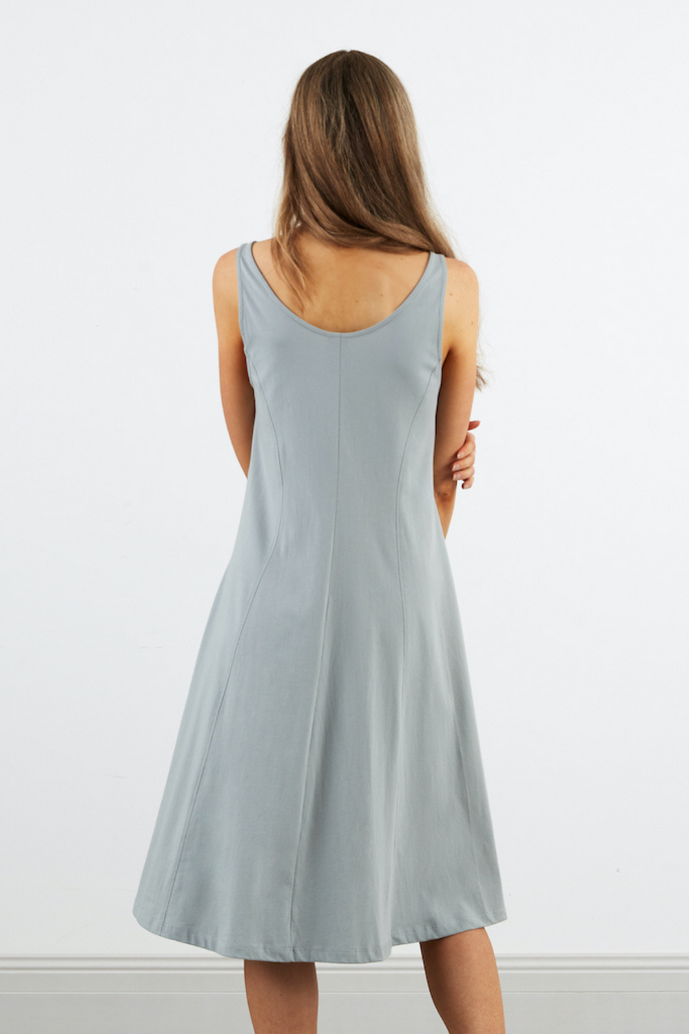 Dorsu Scoop Neck Dress in Sea Salt, available on ZERRIN