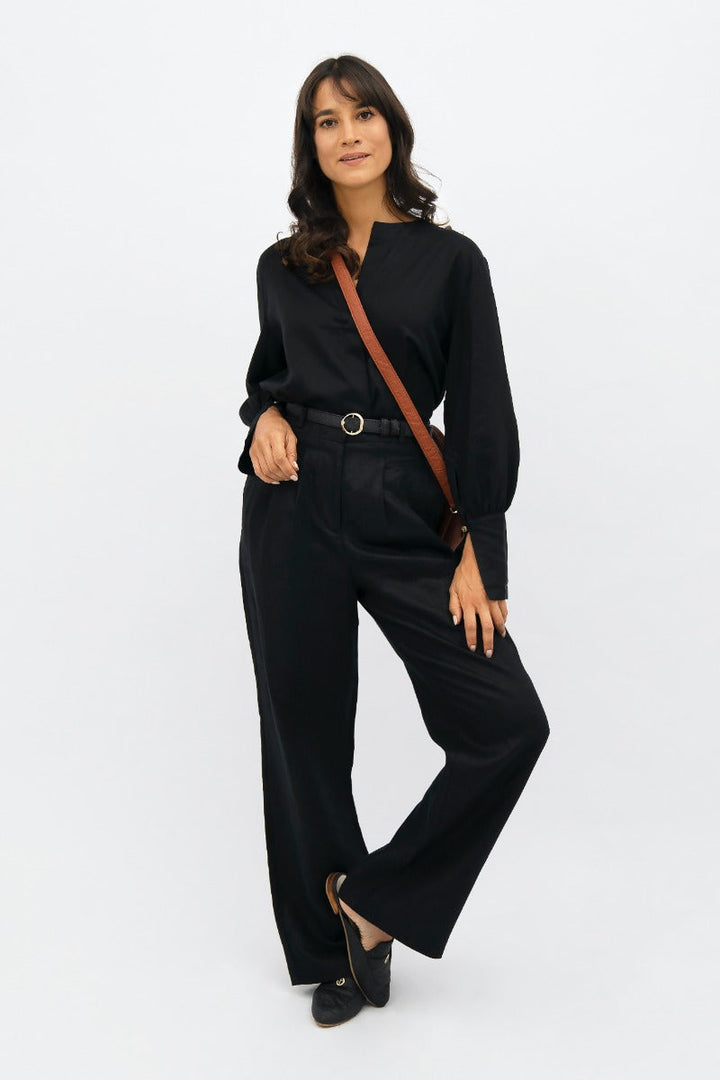 French Riviera NCE Wide Leg Pants In Licorice