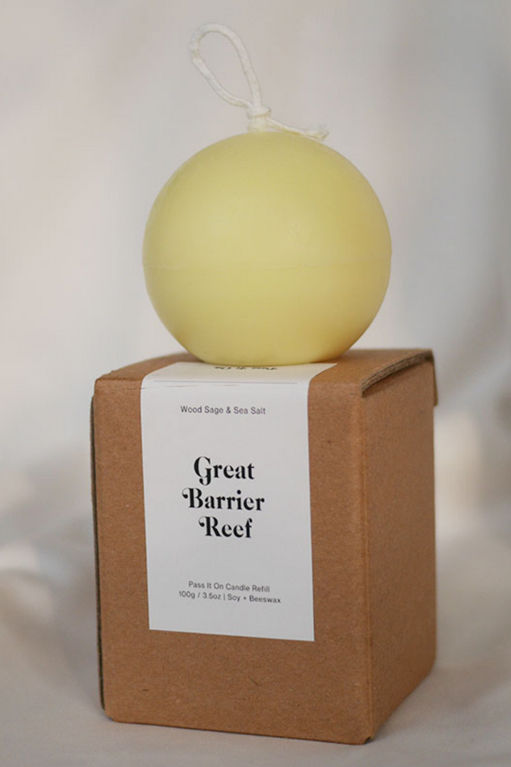 Pass It On Candle Refill in Great Barrier Reef (Wood Sage & Sea Salt), available on ZERRIN