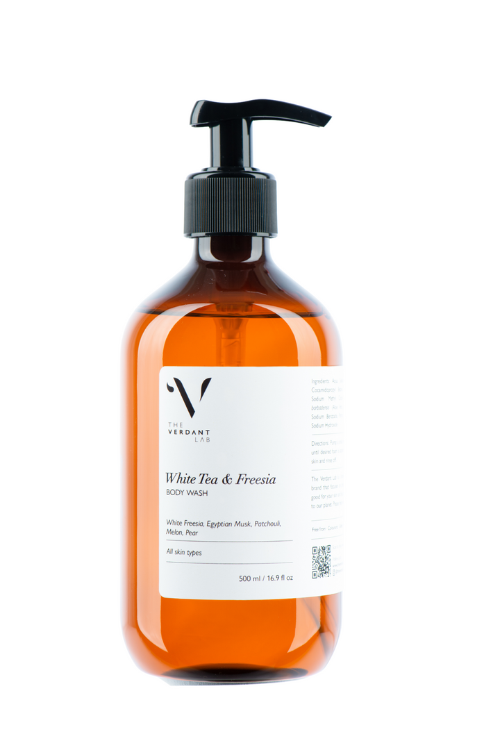 The Verdant Lab Body Wash in White Tea & Freesia, available on ZERRIN
