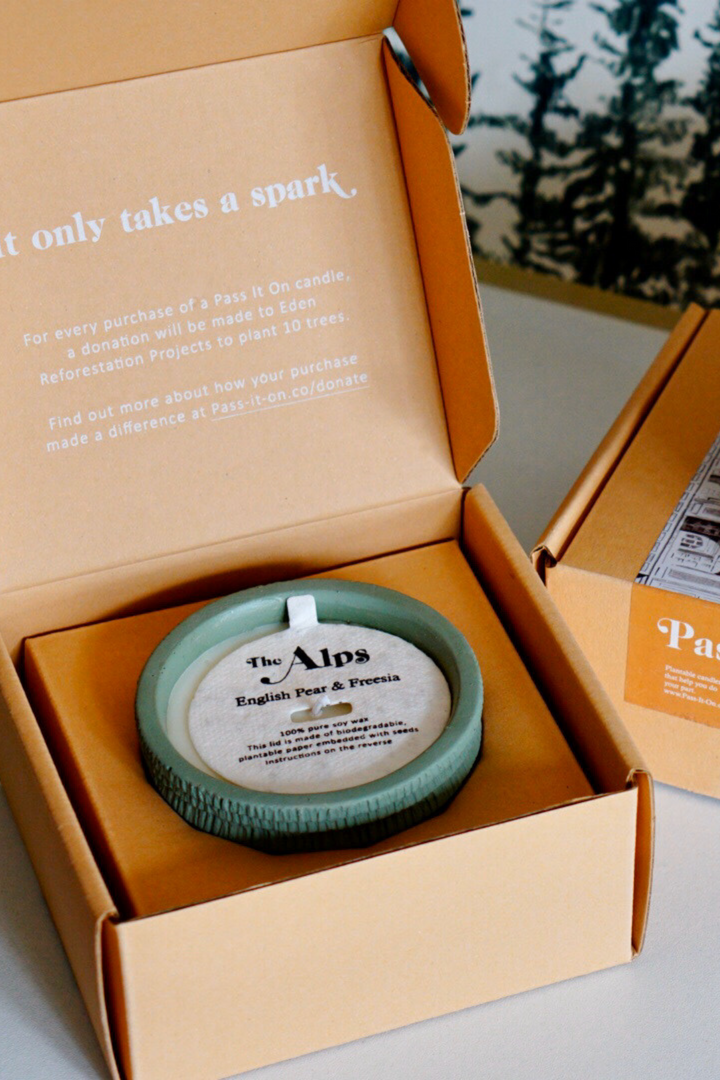 Pass it On Candle in Alps (English Pear & Freesia), available on ZERRIN