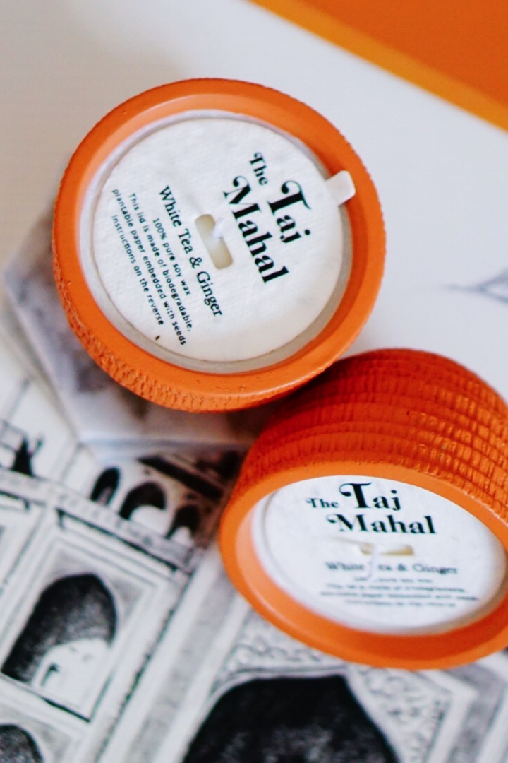 Pass It On Candle in Taj Mahal (White Tea & Ginger), available on ZERRIN