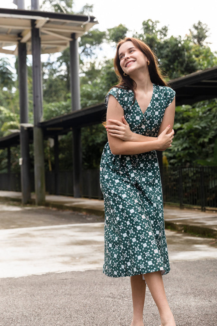 Kali Wrap Dress in Green