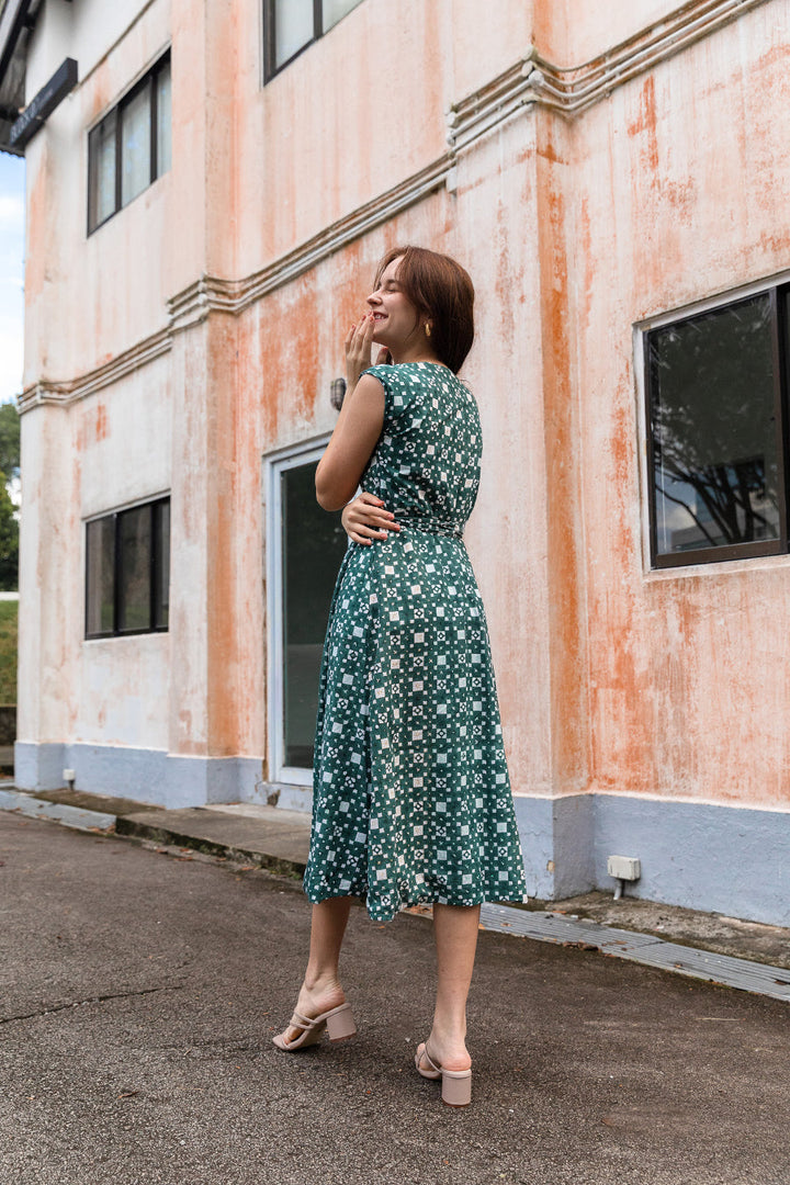 Kali Wrap Dress in Green
