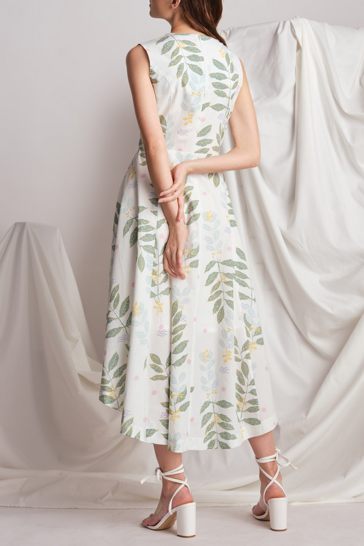 Lily & Lou Alicia Dress in Leafy, available in ZERRIN