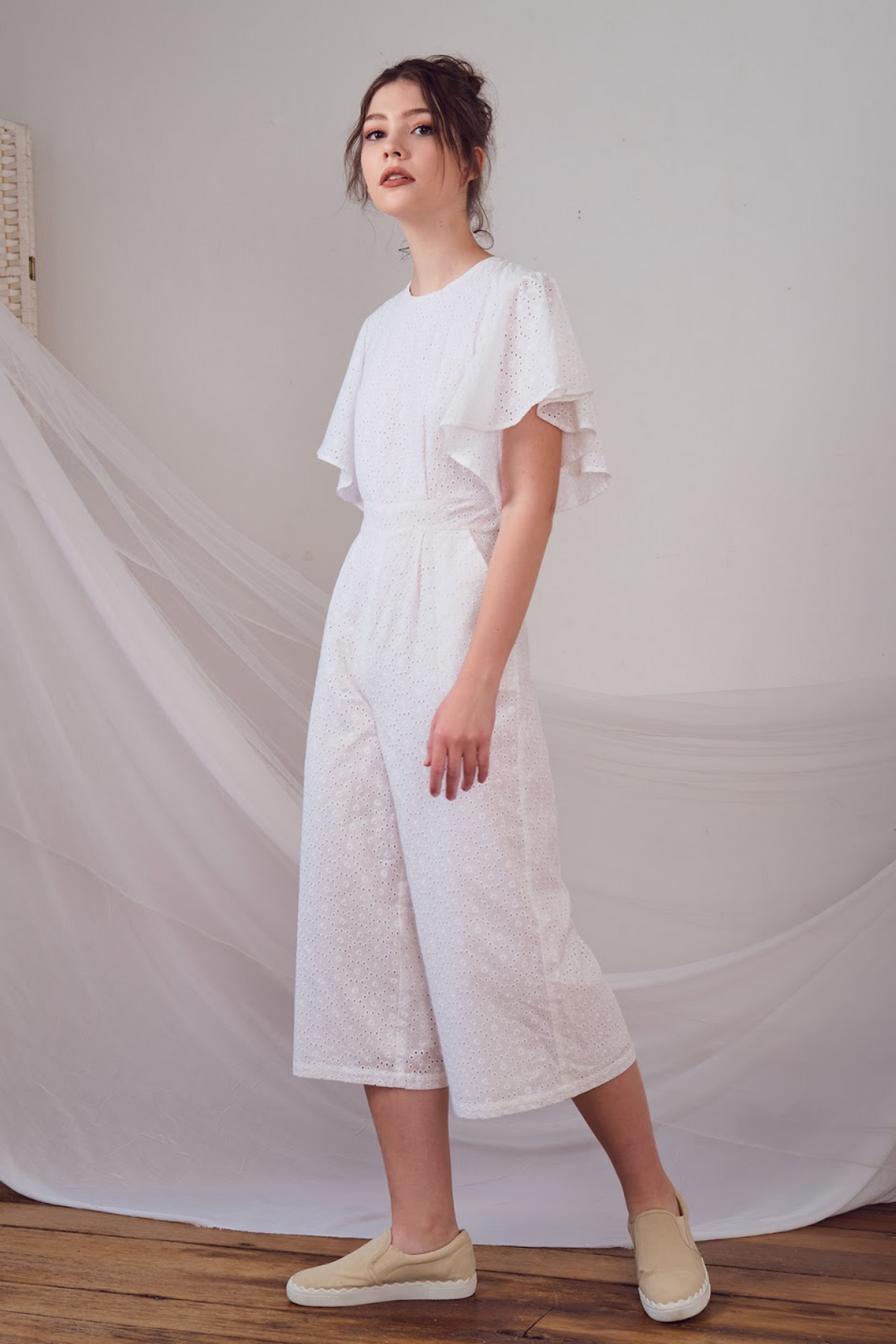 Lily & Lou Rachel Jumpsuit in White, available in ZERRIN