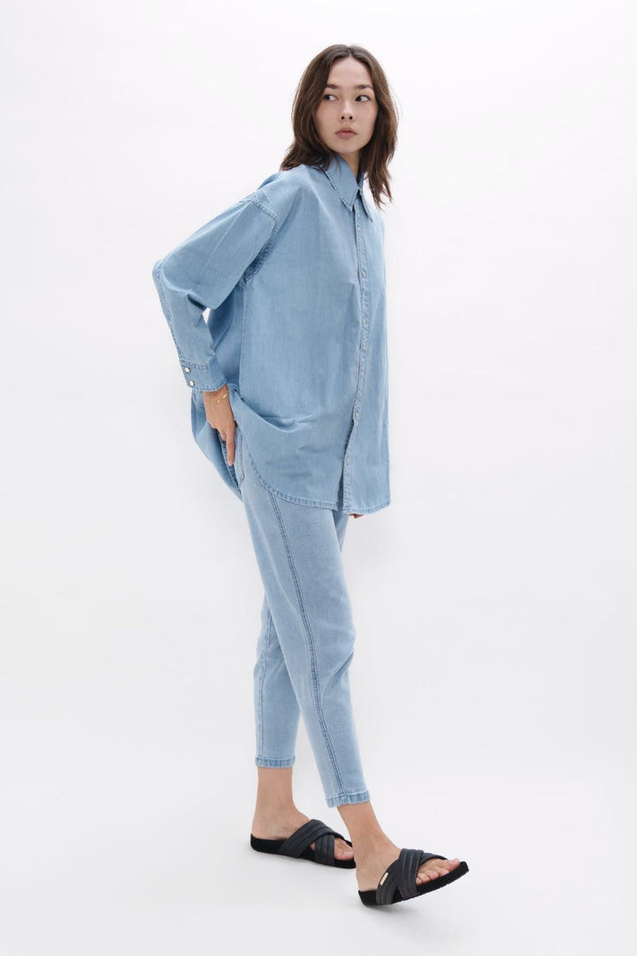 Louisiana MSY Classic Denim Shirt In Sky
