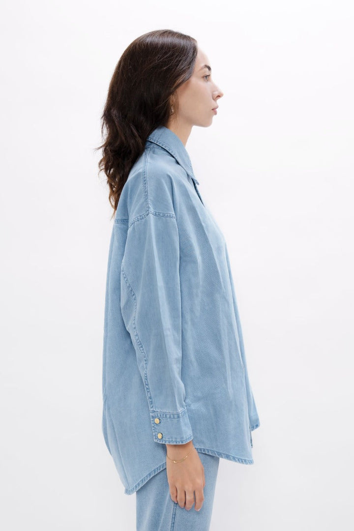 Louisiana MSY Classic Denim Shirt In Sky
