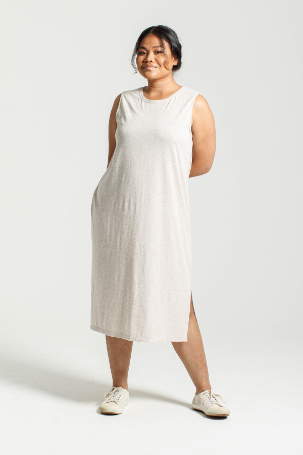 Relaxed Tank Dress in Sand