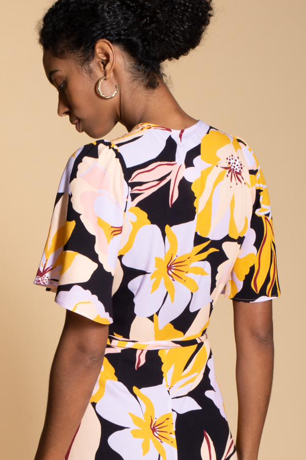 Rosa Maxi dress in Oversize Yellow Floral Print