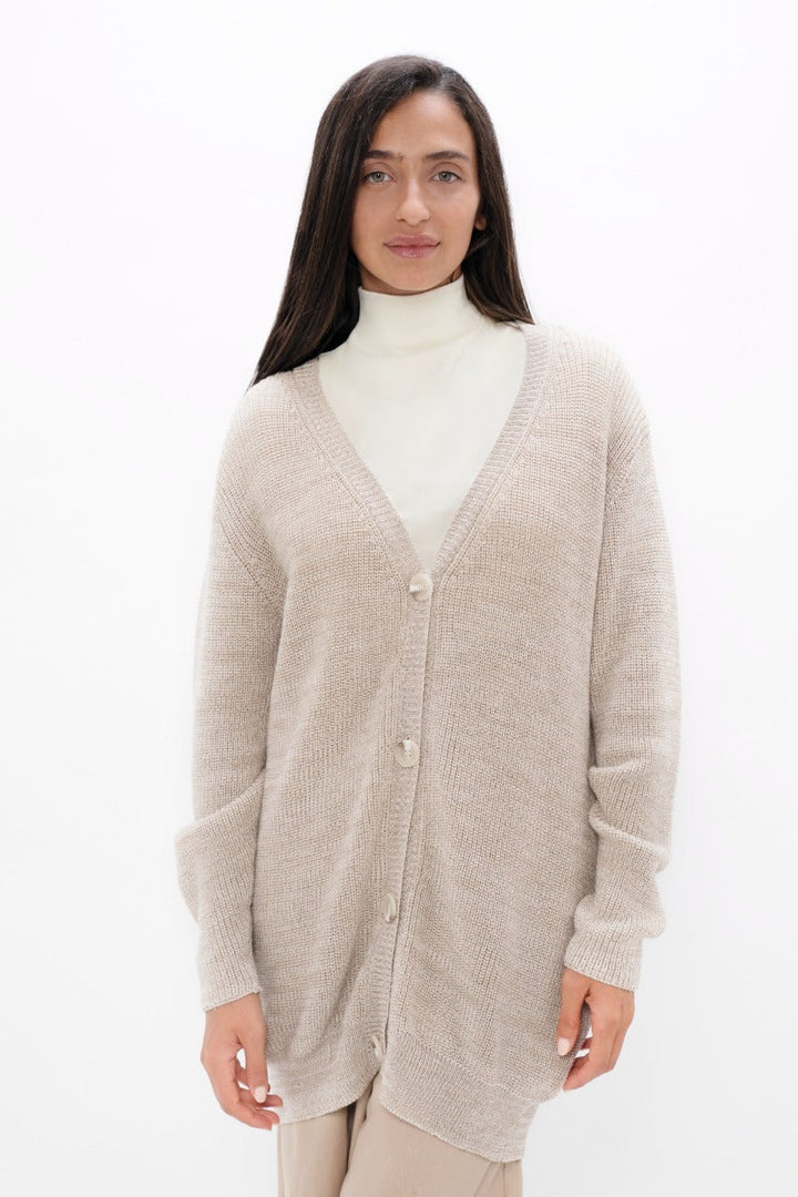Salzburg SZG Cocoon Cardigan In Sand Marl