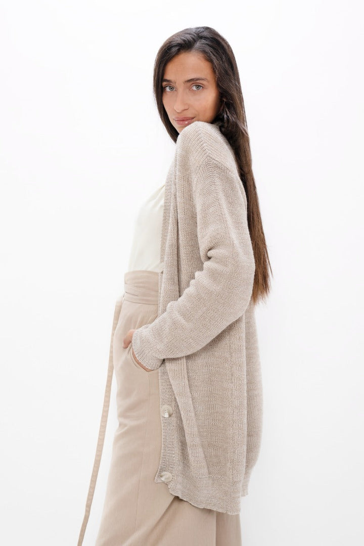 Salzburg SZG Cocoon Cardigan In Sand Marl