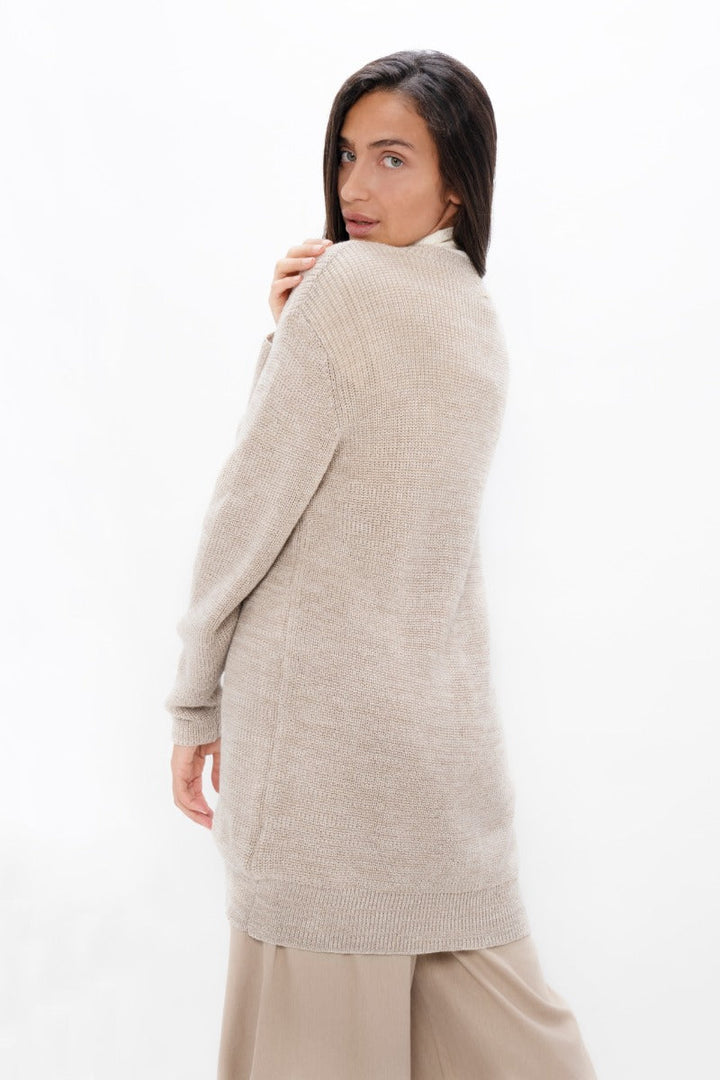 Salzburg SZG Cocoon Cardigan In Sand Marl