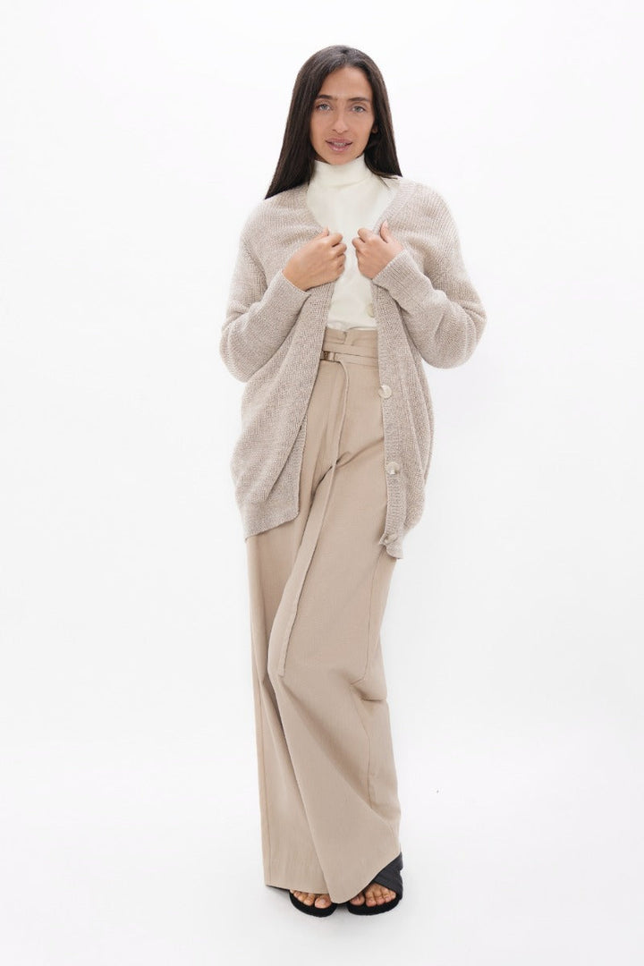 Salzburg SZG Cocoon Cardigan In Sand Marl