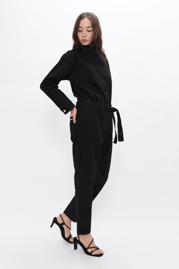 San Francisco SFO Denim Boilersuit In Celeste