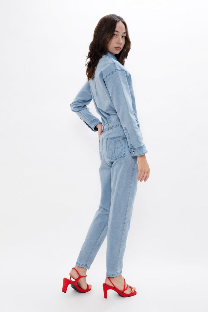 San Francisco SFO Denim Boilersuit In Sky