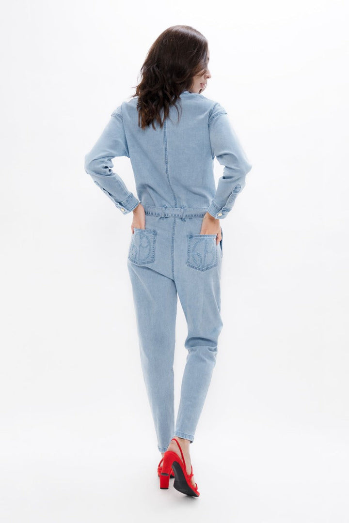 San Francisco SFO Denim Boilersuit In Sky