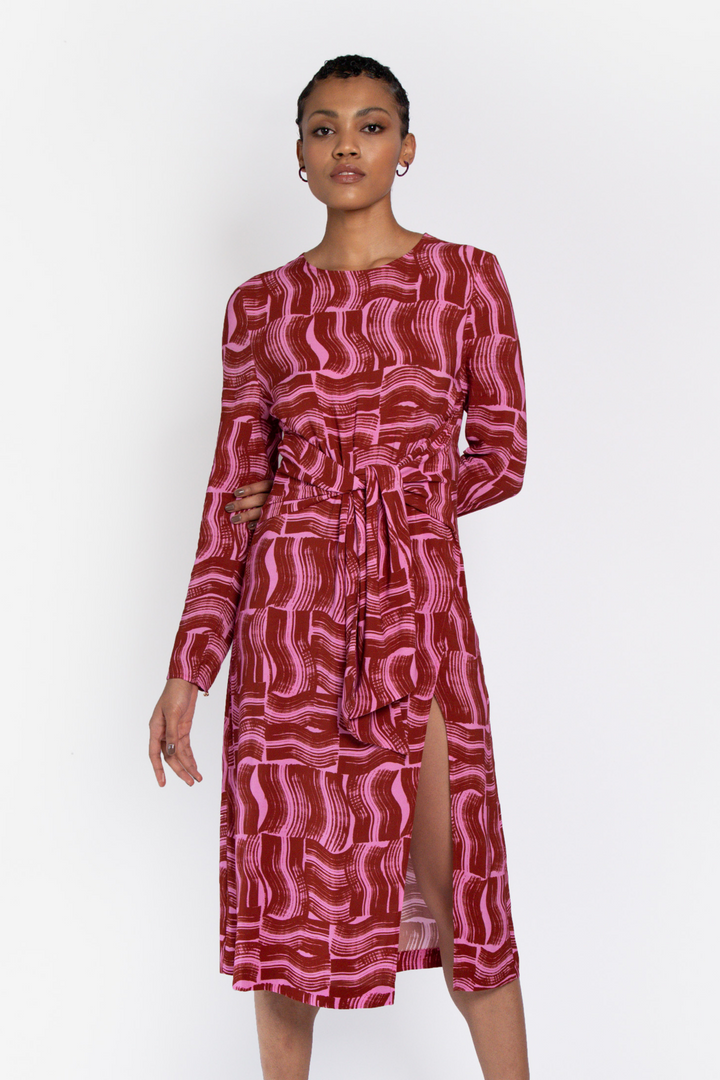 Verbena Tie Front Dress in Paintbrush