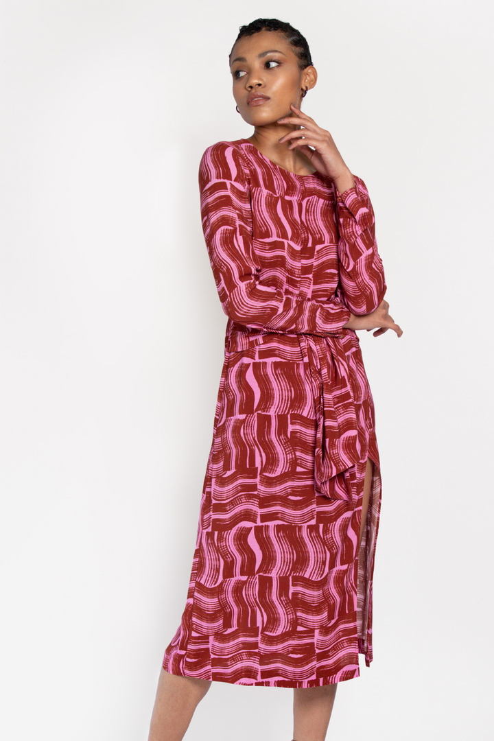 Verbena Tie Front Dress in Paintbrush