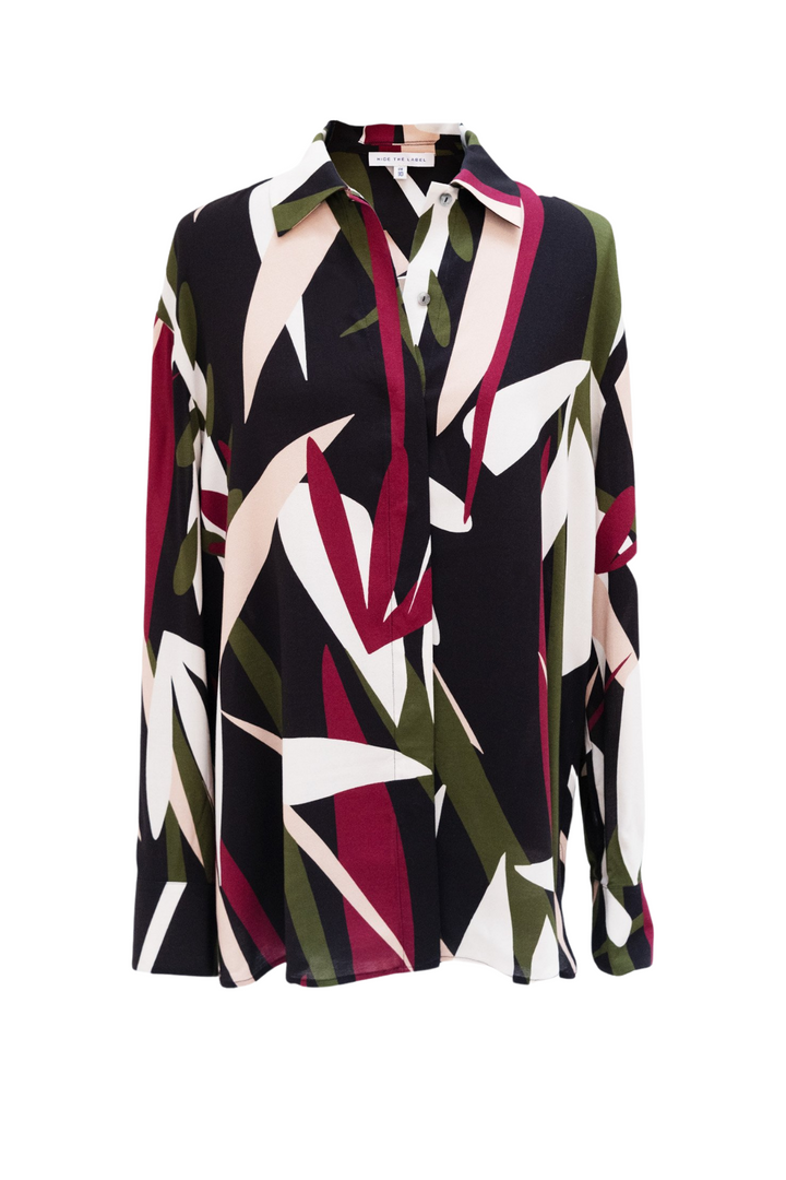 Nerine Longline Shirt in Abstract Floral