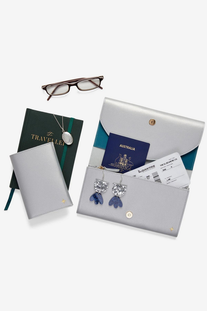 The Elsewhere Co. Travel Wallet Set in Faraway Silver, available on ZERRIN with free Singapore shipping