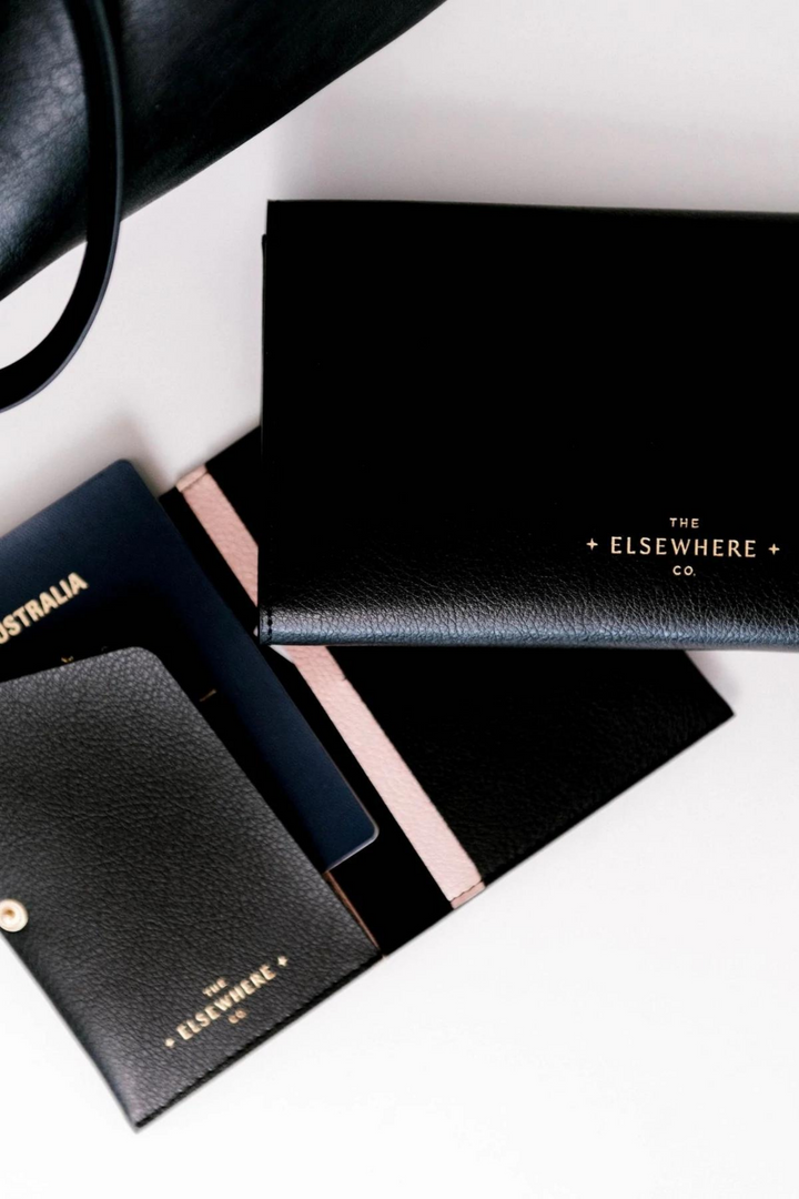 The Elsewhere Co. Travel Wallet Set in Nightfall Black, available on ZERRIN with free Singapore shipping
