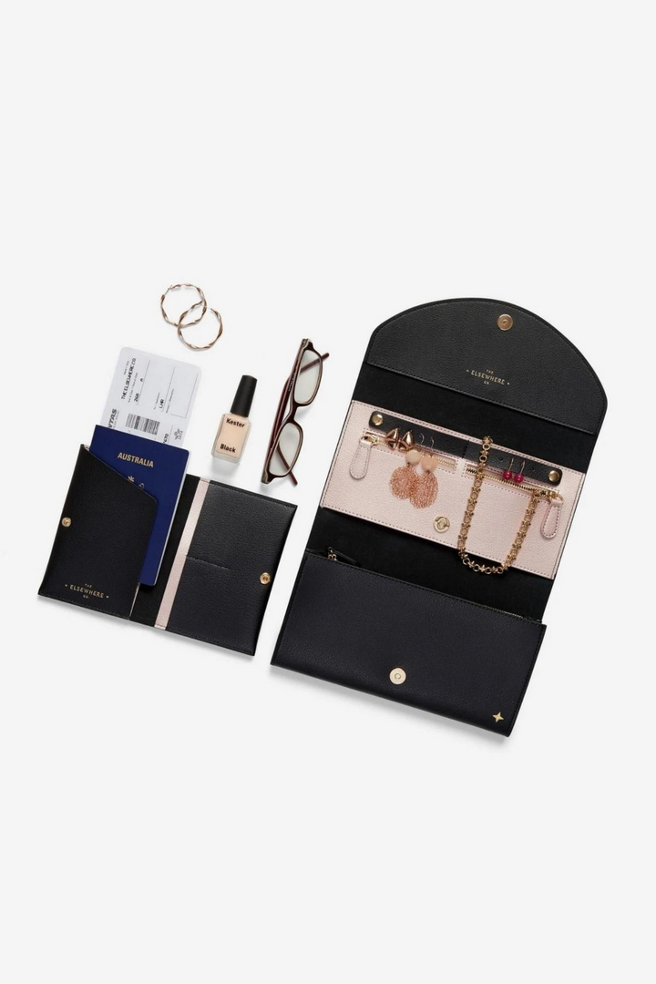 The Elsewhere Co. Travel Wallet Set in Nightfall Black, available on ZERRIN with free Singapore shipping