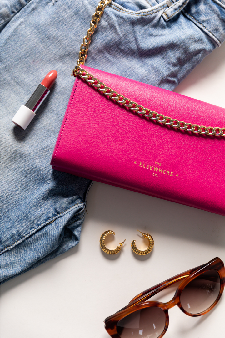 The Elsewhere Co. Sustainable Leather Wallet in Paradise Pink, available on ZERRIN with free Singapore shipping