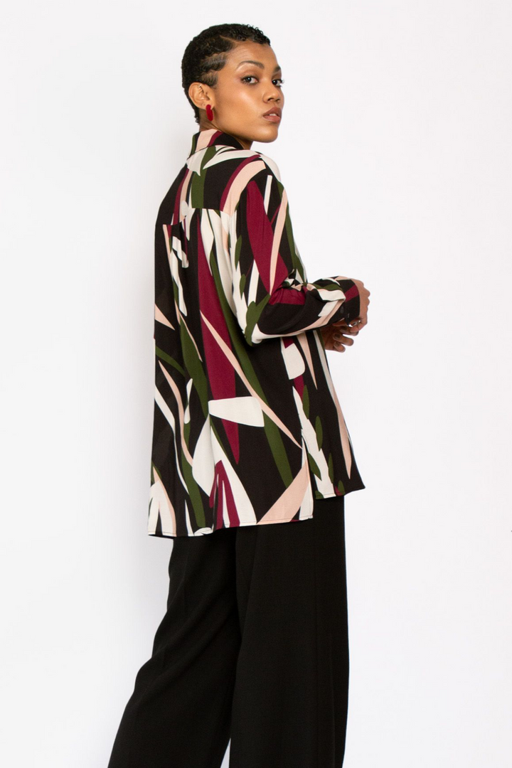 Hide the Label Nerine Longline Shirt in Abstract Floral, available in ZERRIN