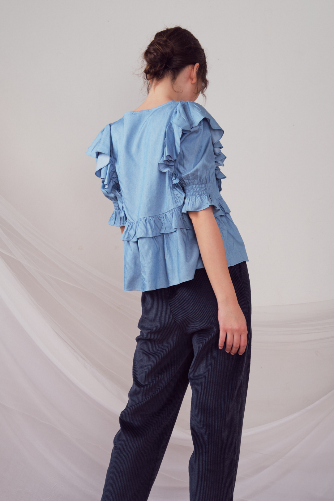 Lily & Lou Kirby Top in Blue, available in ZERRIN